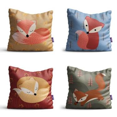 Imagem de Capas de Almofadas Raposinha para Quarto Infantil 35x35cm 4u - Quartin