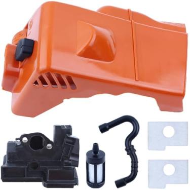 Imagem de AUMEL Filtro de ar da tampa do motor do cilindro superior com kit de caixa para motosserra Stihl MS180 MS170 018 017, enseada do motor do cilindro superior + caixa + filtro de ar + substituição do
