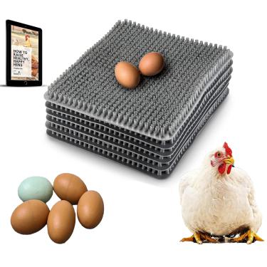 Imagem de TARSHYRY Almofadas de ninho de frango, 6 peças de almofadas de caixa de ninho de frango, forros de ninho de galinheiro laváveis, cama de frango 35 x 30 cm × 5 polegadas, caixas de galinha para