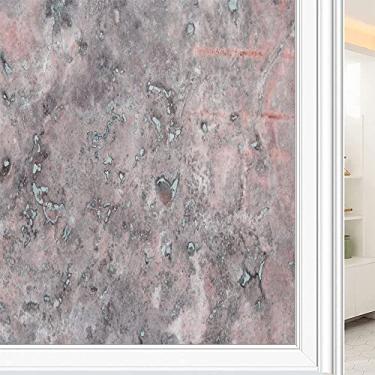 Imagem de Película de janela de privacidade de mármore, textura de estilo mármore, filme de vidro para sala de estar e escritório em casa, L90 x C 190 cm