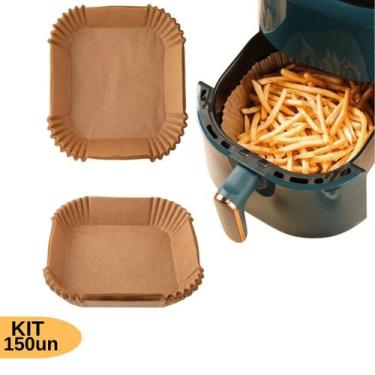 Imagem de Kit 150 Formas de Airfryer Fritadeira Descartável Quadrada Antiaderent