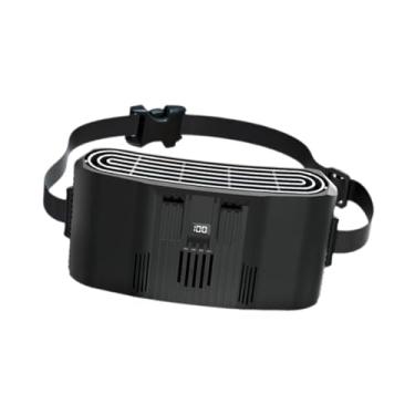 Imagem de IEUDNS Ventilador de cintura versátil, refrigerador confortável, portátil, para uso em locais de trabalho, esportes ao ar livre, viagens de verão, Padrão Preto