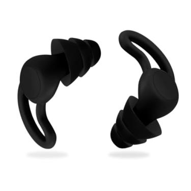 Imagem de Protetor Auricular de Silicone, Tampão de Ouvido Reutilizável para Dormir e Nadar, Preto