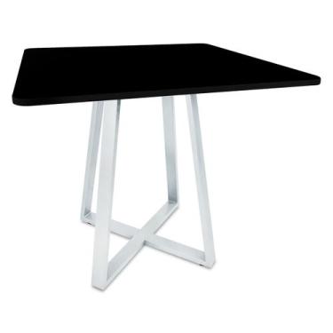 Imagem de Mesa De Jantar Para Cozinha Em aço Estilo Industrial Gizé Tampo Quadra