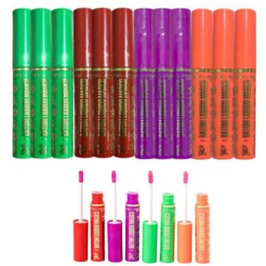 Imagem de Kit 12 Batom Líquido Mágico BF10153 Colorido 4Ml -BellaFemme - Bella F