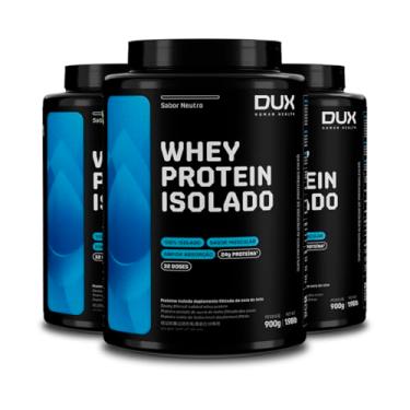 Imagem de Kit 3 Whey Protein Isolado Dux Neutro 900g