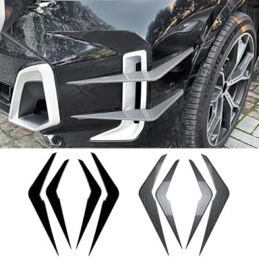 Imagem de Faca de vento Spoiler Tuning Air Blade para-choque dianteiro divisor lateral acessórios para carro compatíveis com X5 G05 LCI M Sport 2023+ kit de carroceria (preto brilhante)