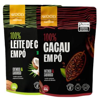 Imagem de Cacau em Pó 100% Puro 454g + Leite de Coco em Pó Puro 454g