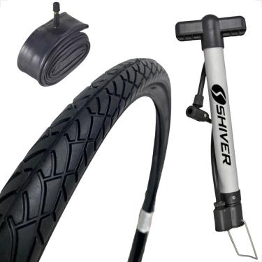 Imagem de Pneu Bicicleta Shiver Praieiro Beach Passeio Aro 26 X 1.95 Balão Urbano + Camara + bomba de ar