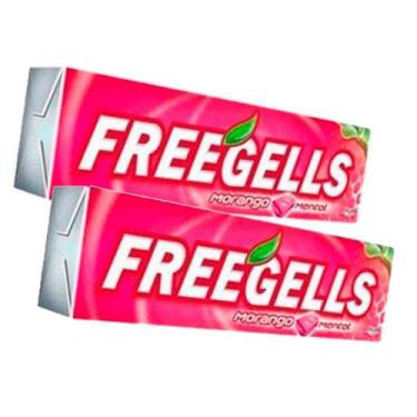 Imagem de Kit 2 Bala Freegells Sabor Morango Drops 27,9g