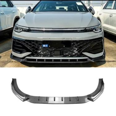Imagem de Spoiler do para-choque dianteiro do carro parte de modificação do difusor de lábios compatível com Golf MK8.5 Rline GTI 2024+ capa protetora de para-choque (aparência de carbono)