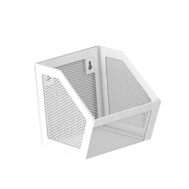 Imagem de Generic Cesta de parede suspensa, porta-tempero, suporte de parede, organizador de cozinha versátil e elegante, cesta de armazenamento para sala de jantar, Grade Branca 1