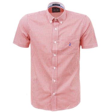 Imagem de Camisa Xadrez Masculina Manga Curta Vermelha Austin Western 38364