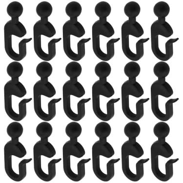 Imagem de Create idea 50 ganchos de plástico 18 x 40 mm para cortinas de gazebo e mosquiteiro preto