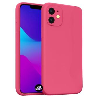 Imagem de Capa Case Capinha Para iPhone 11 Silicone Com Bordas Elevadas Aveludada Forro Premium (ROSA PINK)