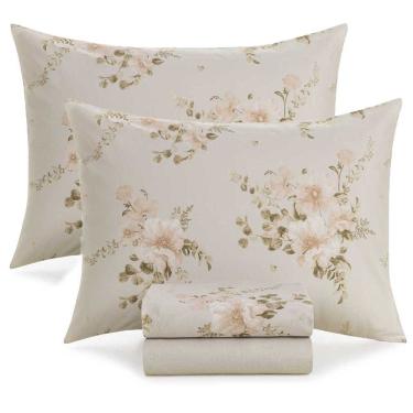 Imagem de Jogo De Cama Queen Lençol 100% Algodão 4 Peças Nice 160 Fios Karsten