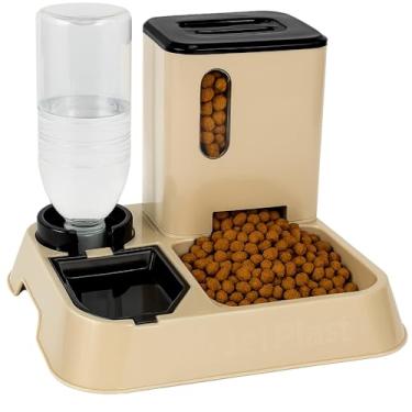 Imagem de Comedouro E Bebedouro Automático Alimentador Inteligente 2 em 1 água e Ração (Bege)