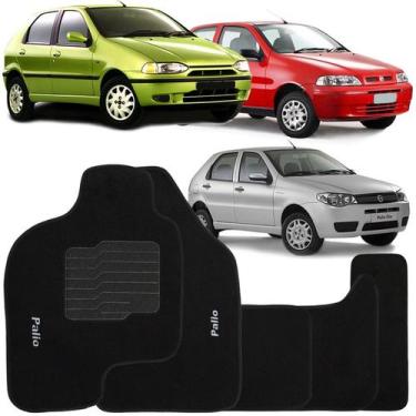 Imagem de Tapete Carpete Palio G1 G2 G3 1996 à 2007 Logo Bordado Jogo 5 Peças Pe