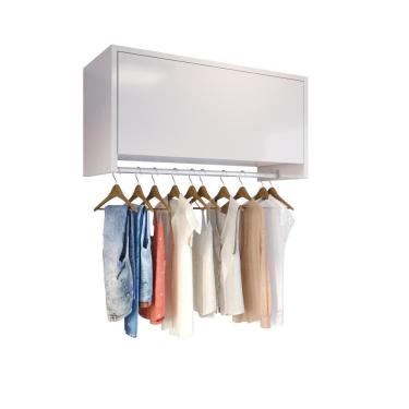Imagem de Armário Suspenso Delta - 1 Porta Com Cabideiro Em Mdp Off White - J3 Móveis Off White