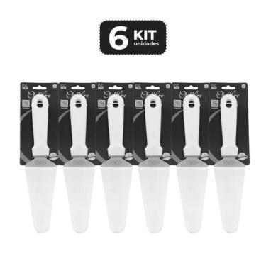 Imagem de Kit 6 espatula para bolo inox profissional 26,5cm - Chef Line