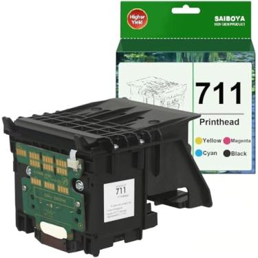 Imagem de SAIBOYA Kit De Cabeça Impressão 711 (Cabeça C1Q10A) Substituição Para Impressora Plotter Grande Formato Hp T530 T525 T520 T130 T125 T120 T100, Chip Atualizado, Alto Rendimento 50000+