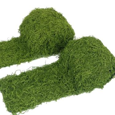 Imagem de FAICOIA 2 rolos de caminho de mesa de musgo falso para decoração de 10 x 119 cm, musgo artificial para plantas de interior, grama sintética verde para plantadores, artesanato, mesa faça você mesmo