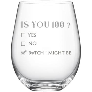 Imagem de ERYUWOZA Presentes de aniversário de 100 anos para mulheres e homens, virando 100 presentes de taça de vinho, decorações de festa de 100 anos para ela, presentes de aniversário para mulheres 100 anos