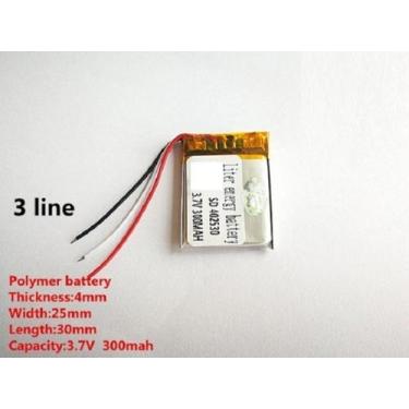 Imagem de Bateria 3.7v 300 Mah 4mm X25mm X30mm 3 Fios 402530 - bgb