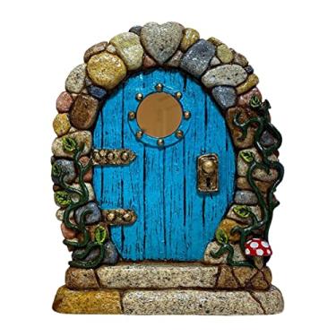Imagem de TOPINCN Porta de Fada Em Miniatura Porta de Fada de Madeira para árvores Decoração Ao Ar Livre Mini Acessórios de Jardim Com Design de Janela Oca para Decoração de Parede da Sala de (#2)