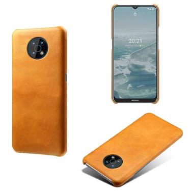 Imagem de Capa para NOKIA G50,Proteção contra quedas,Casca de volta de cor sólida simples,Design de couro de imitação de plástico-Orange