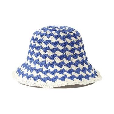 Imagem de Chapéu Balde de Palha para Verão - Proteção UV, Crochê, Viseira Solar,