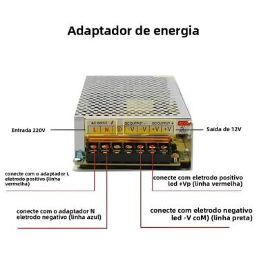 Imagem de Fonte De Alimentação LED 12V Transformador AC 220V Para DC Para Fita L
