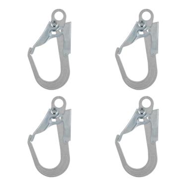 Imagem de Housoutil Mosquetão de Vergalhão, 4 Peças de Liga de Aço de Alta Resistência, Gancho de Mosquetão de Vergalhão Com Trava Dupla, Cordão de Segurança Multifuncional para Proteção Contra Quedas