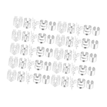 Imagem de FashionCha Grampos de tranças, pingentes de cabelo para tranças, algemas de cabelo, anéis para shows de carnaval, eventos formais, feriados, Prata 50 Unidades
