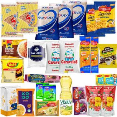 Imagem de Cesta Básica De Alimentos Completa Empresas Doações 28 Itens - Gold Ce