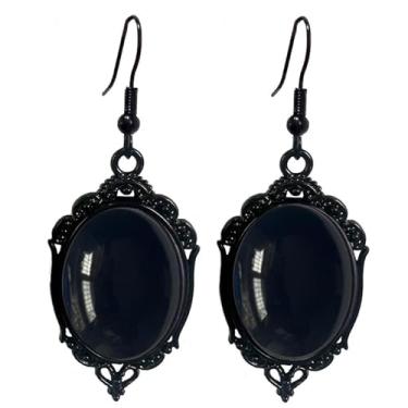 Imagem de Brincos de cristal gótico Stardust Camafeu, vintage vermelho roxo cristal joia gota pedra estilo punk escuro Satanás Demônio Halloween joias para mulheres, Large, Cobre Vidro, Sem pedra preciosa