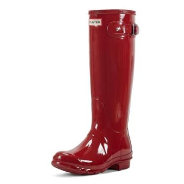 Imagem de Hunter Bota de chuva feminina original alta brilhante, Vermelho militar, 38