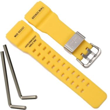 Imagem de Pulseira de reposição masculina GG-1000 de resina compatível com Casio G Shock GG-1000-1A5CR GG-1000-1A3CR GG-1000-1A3JF, acessórios de relógio GG1000 (amarela)