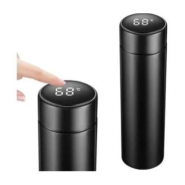 Imagem de KIT 2 Garrafa Térmica 500ml Aço Inox Com Termômetro Led Café Água Quente