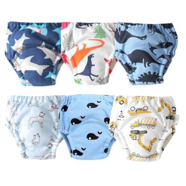 Imagem de Orinery Cuecas unissex de treinamento à prova d'água, à prova d'água, de algodão, para treinamento, respirável, para meninas, xixi, pacote com 6, Dx528-a, 3-4 Anos