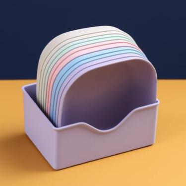 Imagem de Conjunto de 10 Pratos Coloridos com Suporte, Tigelas Empilháveis para Servir, Rosa, Azul, Verde, Lilás