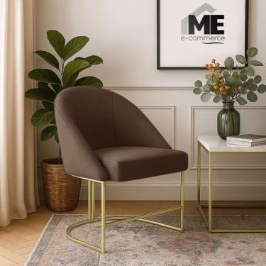 Imagem de Banqueta Poltrona Lua Penteadeira E Salão Com Base Metálica - ME ECOMM