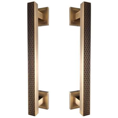 Imagem de Puxador Duplo Porta Pivotante Correr Mônaco 300Mm Café