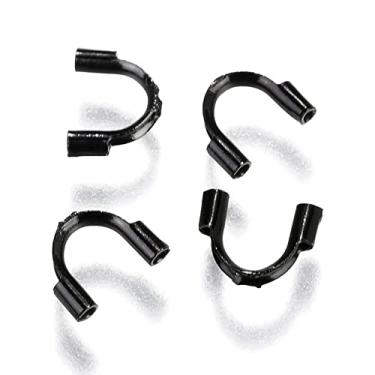Imagem de Spritewelry 50 peças de fio de aço inoxidável 316 Guardião preto protetor de rosca alça guardião cabo terminador em forma de U acessórios para fabricação de joias 6,3 ~ 7 x 5 x 1,5 mm, orifício: 0,7