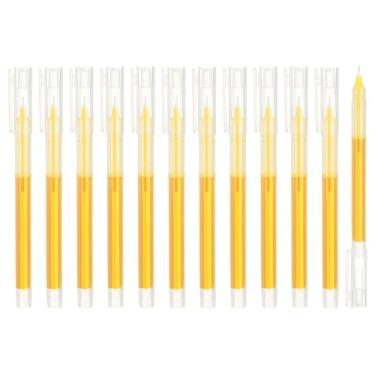 Imagem de PATIKIL 12 canetas coloridas de tinta gel, 0,5 mm, ponta extrafina, escrita suave, japonesa, secagem rápida, canetas esferográficas para escritório, papelaria, sala de aula, professores, amarelas