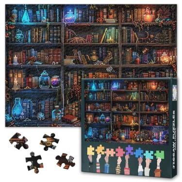 Imagem de Puzzles for Adults 1000 Pieces, Magic Bookshelf Art Jigsaw Puzzle, Vintage Bookshelf Jigsaw Puzzles, Plant Potion Insect Puzzle Gift-Well Packaged, Home Wall Decor for Bedroom(50.5x70.5cm)
