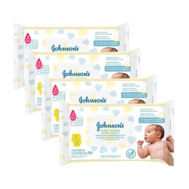Imagem de Kit 4 Toalhas Umedecidas Johnson`s Baby Recém Nascido 96 Unidades