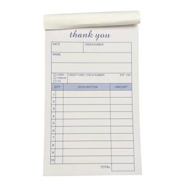 Imagem de Roll Maven Pacote com 5 livros de recibos de agradecimento, 3,4 x 5,5 manual de 2 partes, sem carbono, branco/amarelo, formulário de pedido de venda, cópia duplicada de carbono, bloco de faturas