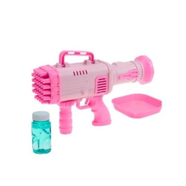 Imagem de Bazuca Lança Bolhas De Sabão com Luz Brinquedo Lança Bolha Automático - Bazuca De Bolhas De Sabão(Rosa)