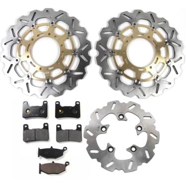 Imagem de Arashi Rotores de disco de freio dianteiro traseiro com pastilhas para Suzuki GSXR 600 750 2008-2010, GSXR 1000 2009-2010, acessórios de substituição de motocicleta preto